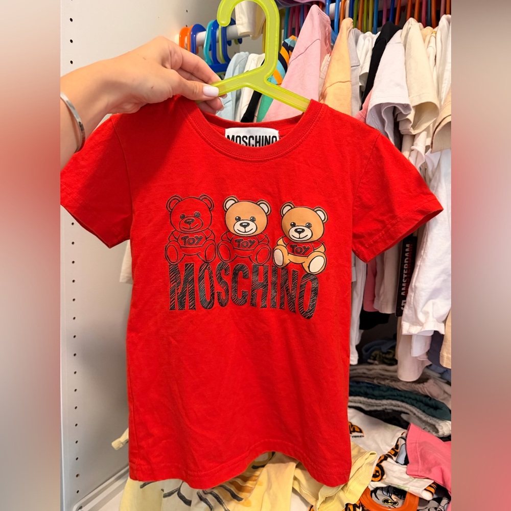 Moschino 5t Red Kids boys  T-Shirt with Bear Print